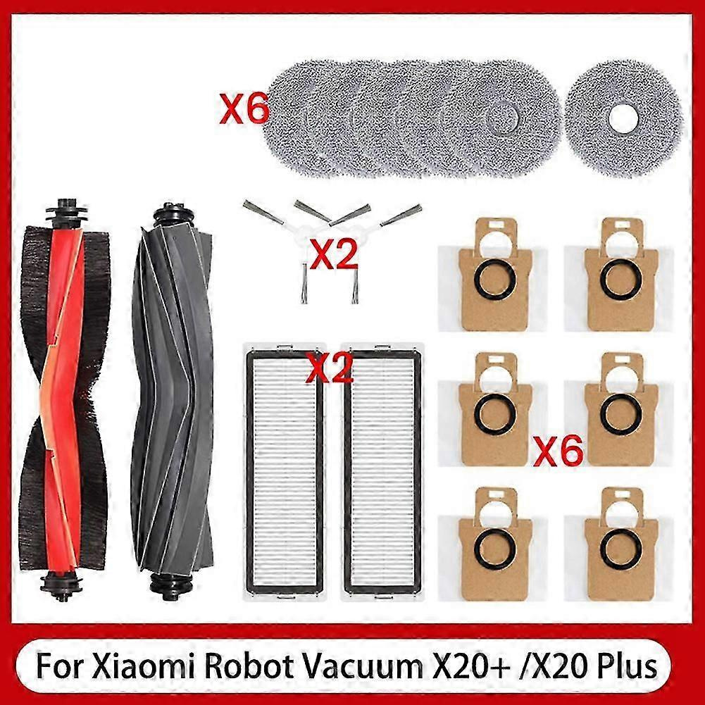 Zubehör Für Xiaomi Saugroboter X20+ / X20 Plus: Hauptbürste, Seitenbürste, Hepa-filter, Wischtuch, Staubbeutel, Ersatzteile – Jxlgv