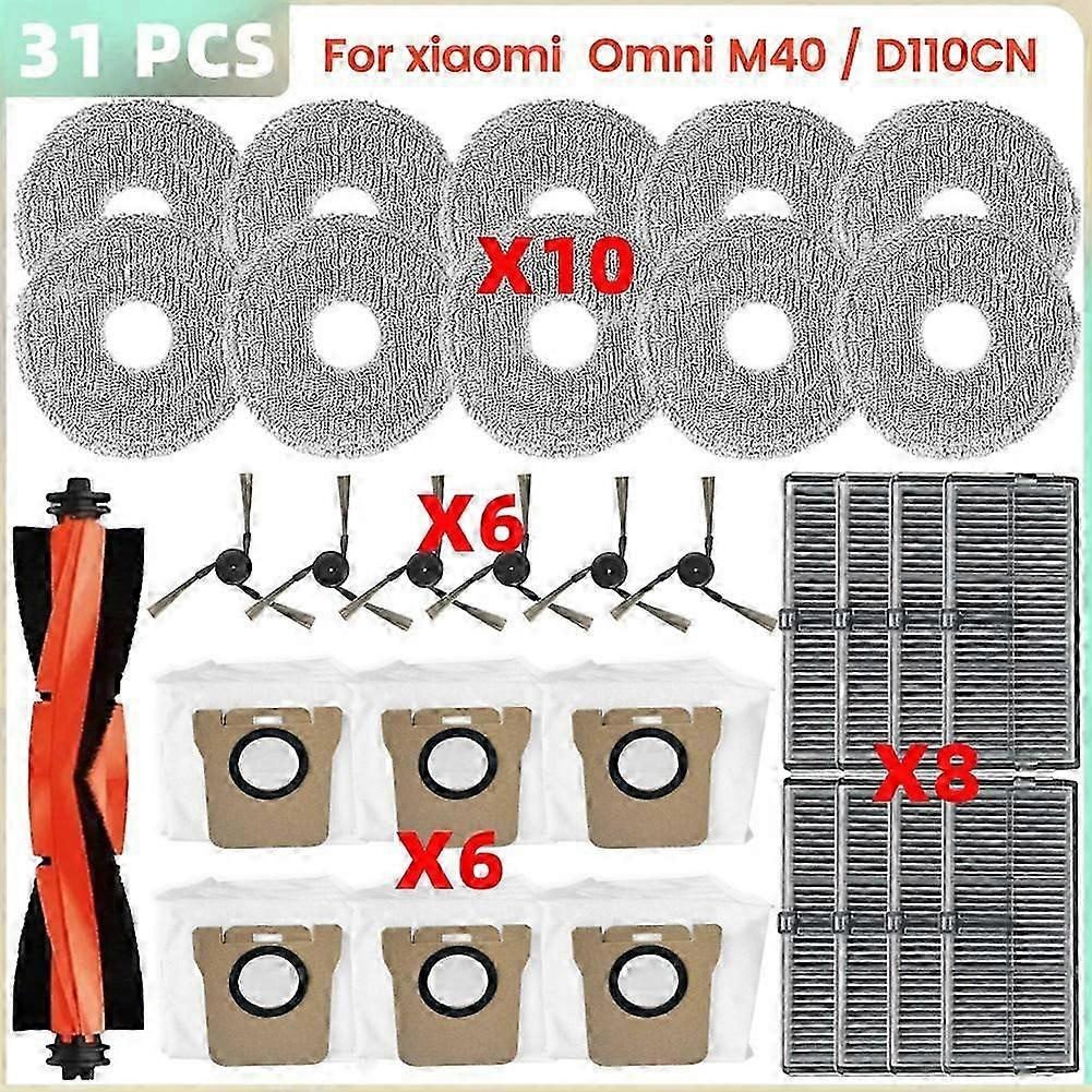 Zubehör Für Xiaomi Mijia Omni M40 / D110cn Staubsauger: Hauptwalze, Seitenbürste, Hepa-filter, Wischtuch, Staubbeutel – Jxlgv
