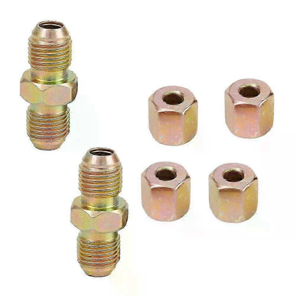 6 Stück Bremsleitungsverbinder Aus Messing, 10 Mm X 1 Mm, 2-wege-verschraubungen Mit Innen- Und Außengewinde, Passend Für 3/16-zoll-bremsleitungen (außendurchmesser) – Jxlgv