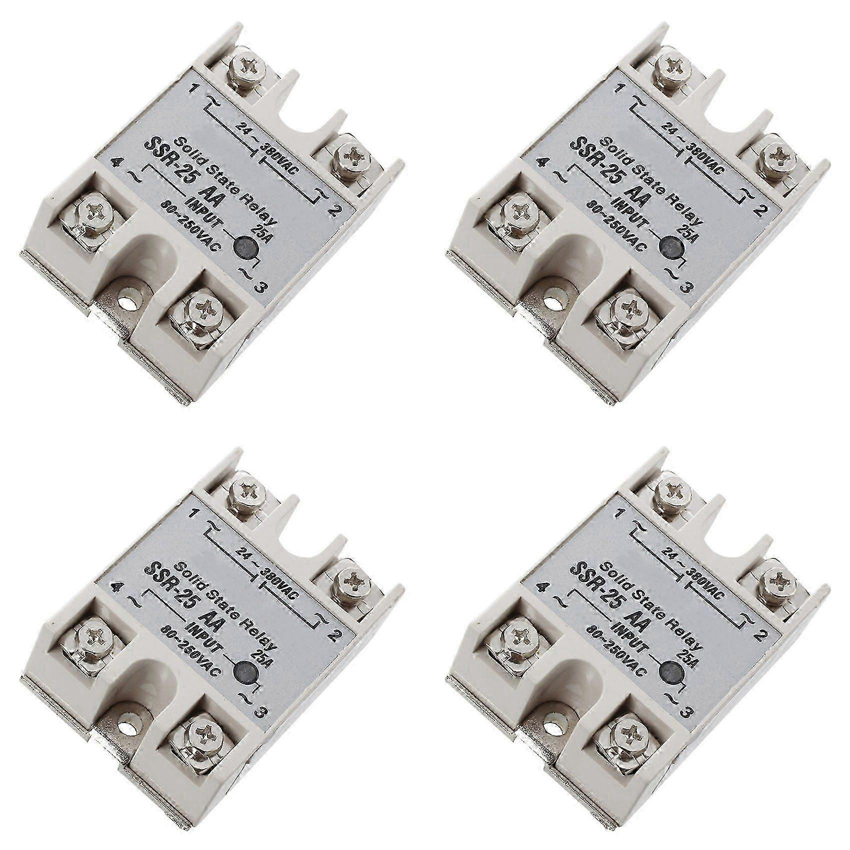 4x Ssr-25aa 80-250v 25a Maschinensteuerungs-wechselstrom-halbleiterrelais-jxlgv