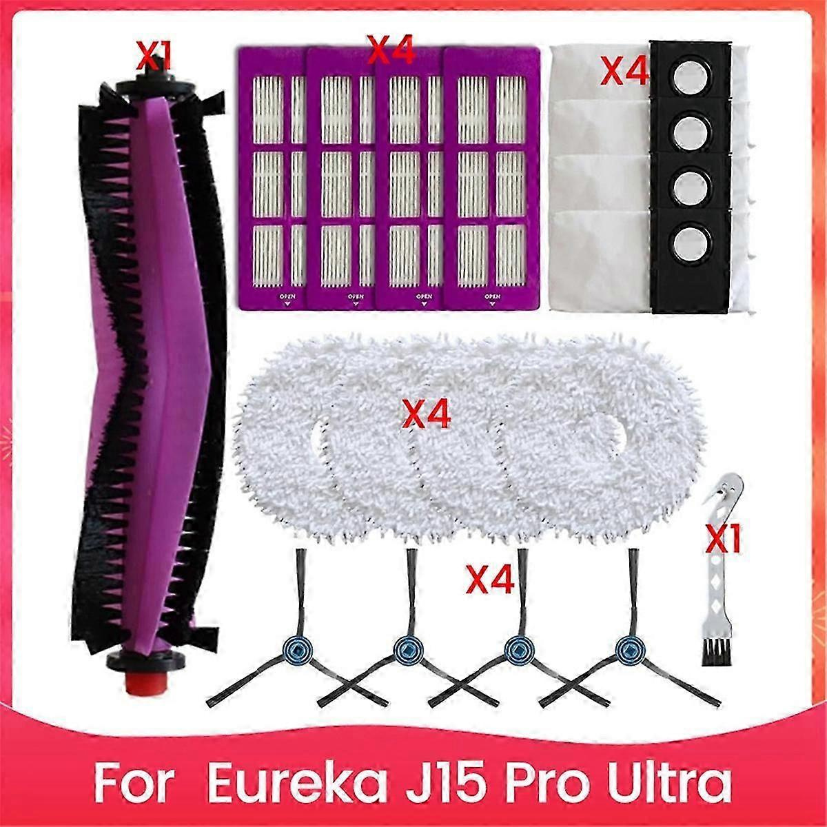 Ersatzteile Für Eureka J15 Pro Ultra Haupt- Und Seitenbürste, Filter, Wischtuch, Staubbeutel, Saugroboter Cl-jxlgv