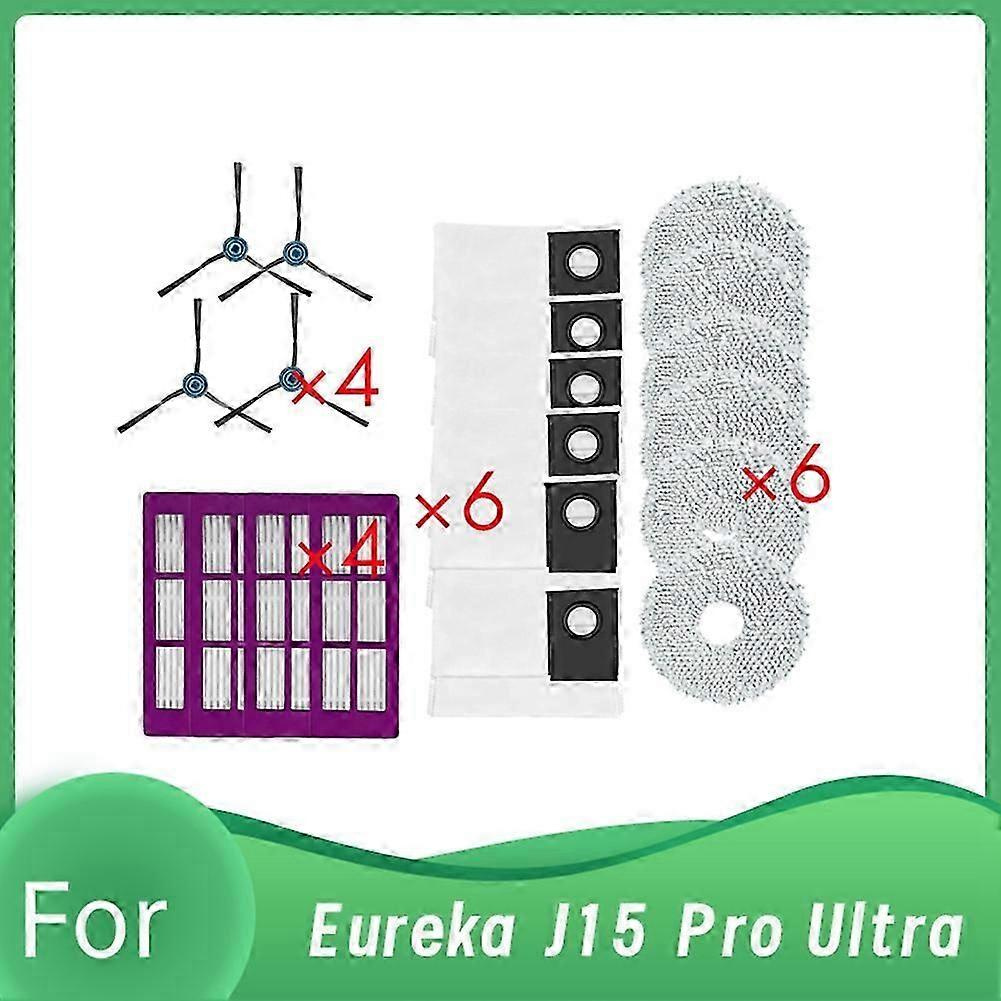 20 Stück Für Eureka J15 Pro Ultra Selbstentleerender Saugroboter Seitenbürste Hepa-filter Wischpad Staubbeutel-jxlgv
