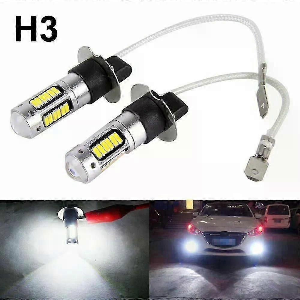 2er-set H3 Led-nebelscheinwerfer-umrüstlampen, Superhell, Canbus, 6000k, Weiße Led-scheinwerfer, Fahrlicht, Tagfahrlicht - Jxlgv