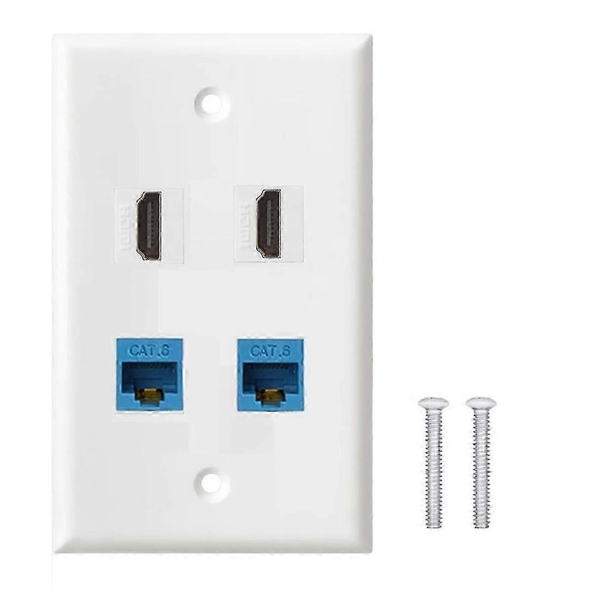 4-port-wanddose, 2-port-cat6-ethernet-buchse Auf Buchse + 2-port-jxlgv
