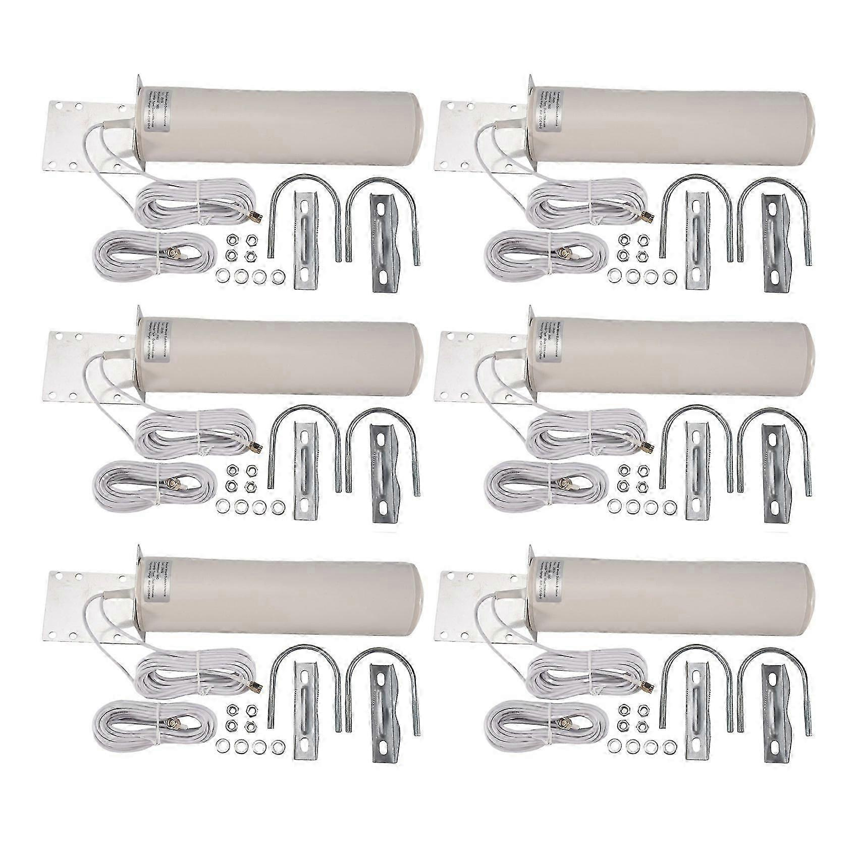 6x Wlan-antenne 4g Lte Antenne Sma 12dbi Omni-antenne Stecker 5m Dual-kabel 2,4 Ghz Kompatibel Mit Zte Routern B315 E8372 E3372 Sma Stecker-jxlgv