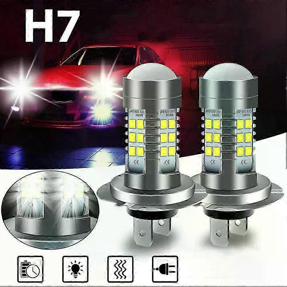 2x H7 Led-scheinwerferlampen-set Fern-/abblendlicht Superhell 6000k Weiß Hochleistungs-nebelscheinwerferlampe 12v Kfz-led-nebelscheinwerfer-jxlgv