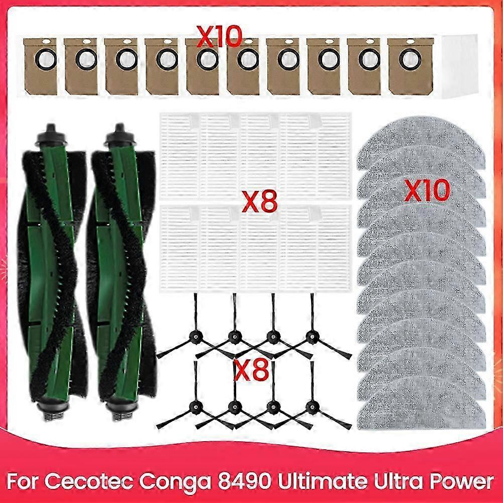 Ersatzteile Für Cecotec Conga 8490 Ultimate Ultra Power: Haupt- Und Seitenbürste, Hepa-filter, Wischmopptuch, Staubbeutel, A-jxlgv