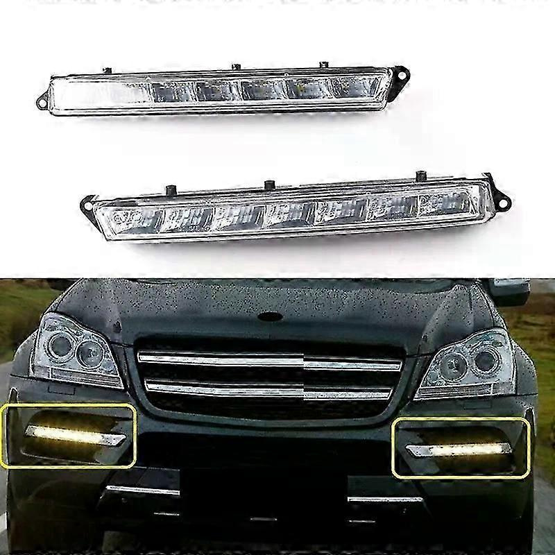 1 Paar Led-tagfahrlicht Passend Für Mercedes-benz X164 Gl350 Gl450 Gl500 Led-nebelscheinwerfer Drl A1649060351 A1649060451-jxlgv