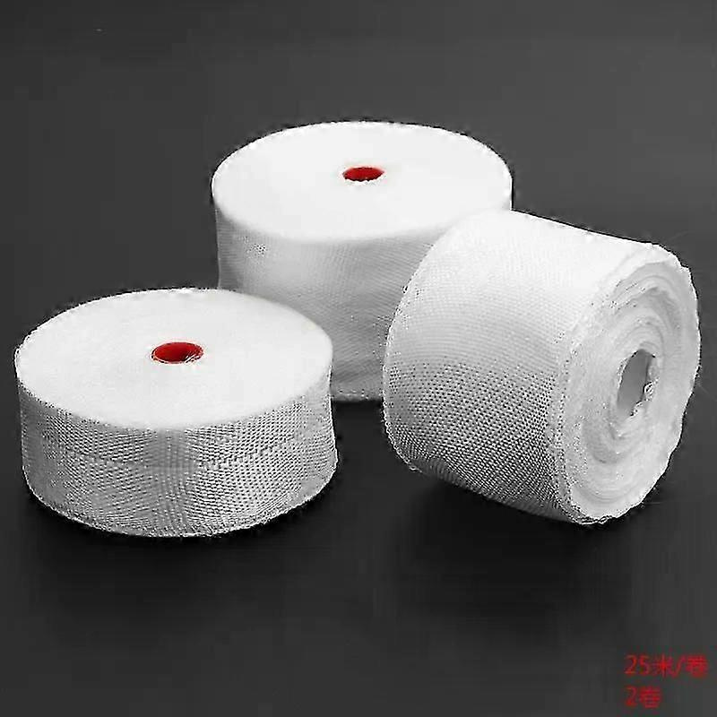 2 Rollen Weißes Glasfasergewebeband (20 Mm X 25 M), Glasfasergewebe, Leinwandbindung, Hohe Festigkeit, Hohe Temperaturbeständigkeit – Jxlgv