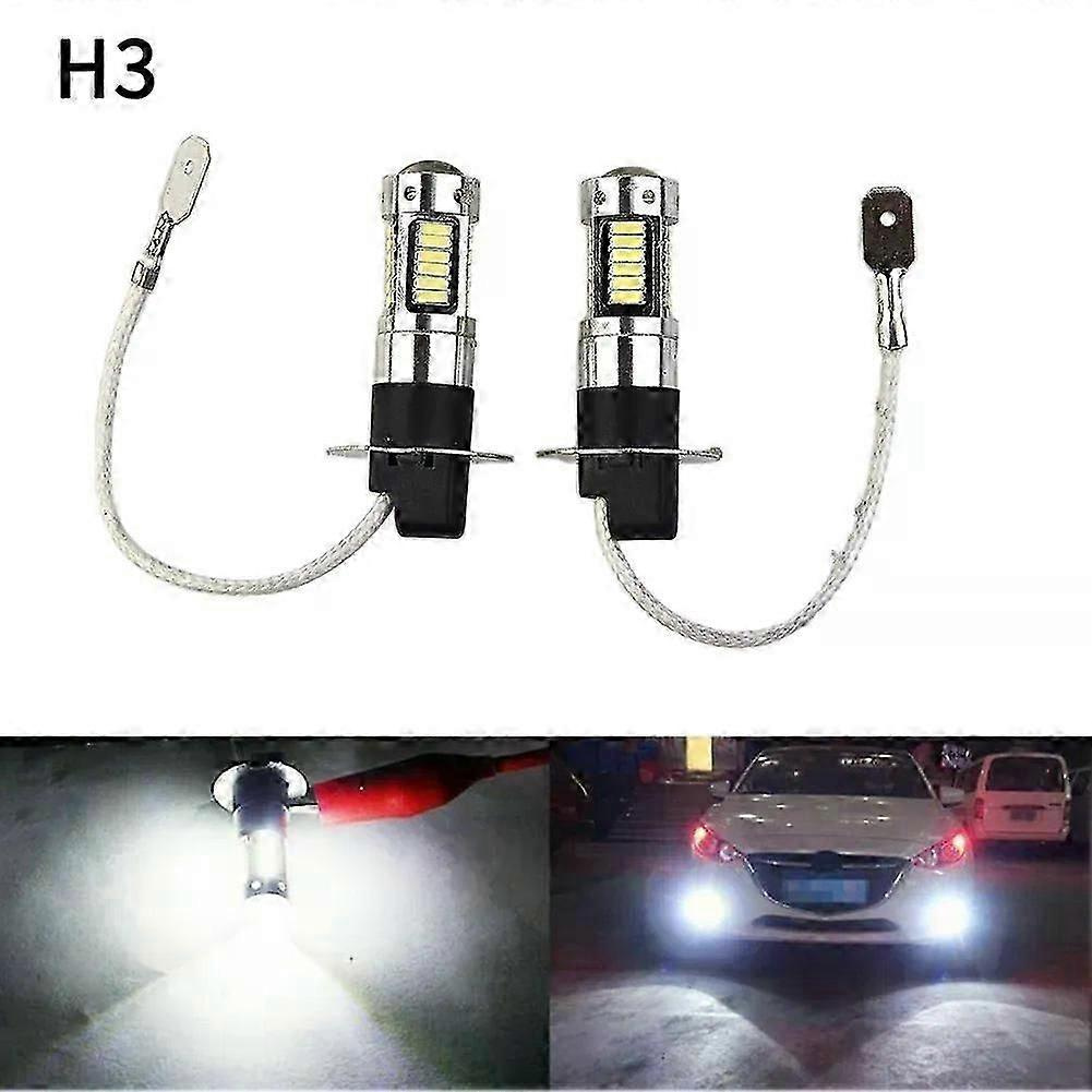 2 Stück H3 Led-scheinwerfer-nebelscheinwerferlampen, Superhelle Fahrlichtlampen, Canbus, 6000k Weiß, 100w-jxlgv