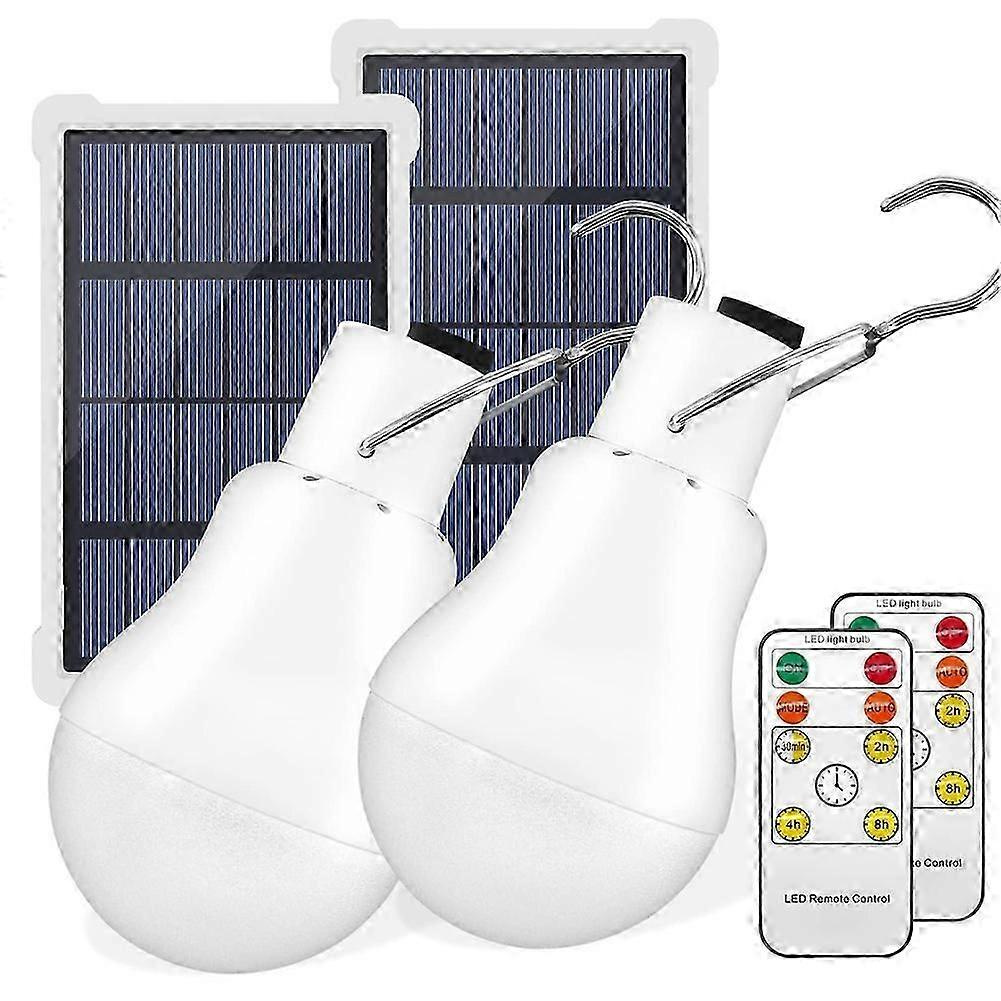 Tragbare Solarlampen, Usb-wiederaufladbare Led-notfalllampen Mit Fernbedienung Und Timer Für Gartenhaus, Wanderzelt, Campingzelt, 2er-set – Jxlgv