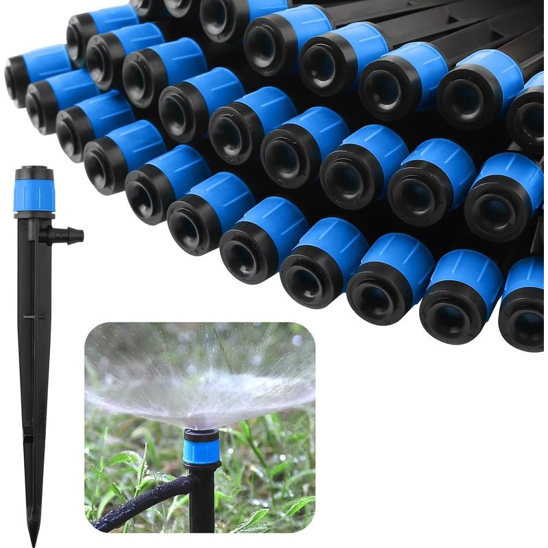 Lot De 100 Goutteurs D'Irrigation, Micro-aspersion Règlable À 360 Degrés, Arroseur À Bulles, Compatible Avec Tuyaux D'Arrosage De 4 À 6 Mm Pour Jardin