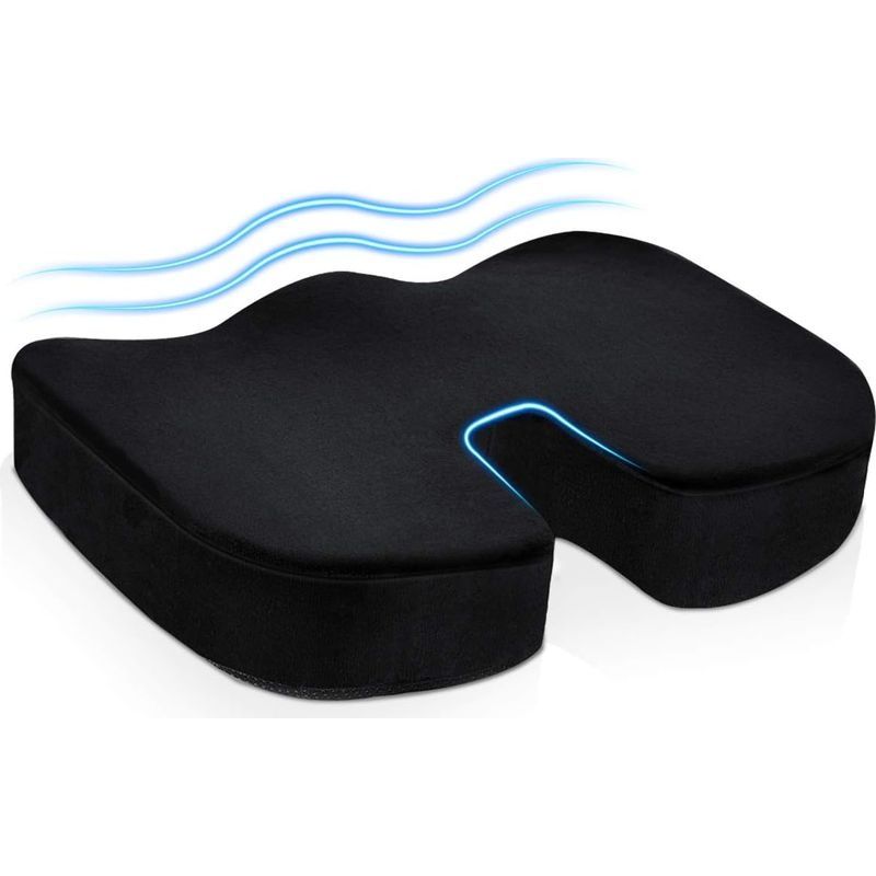 Coussin De Siège Ergonomique En Mousse À Mémoire Anti-escarres Soutien Lombaire Pour Sciatique Nettoyage Facile Avec Fermeture Éclair