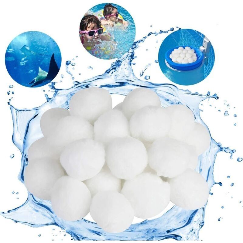 Boules Filtrantes, 700 G, Pour Piscine, Alternative À 25 Kg De Sable Filtrant, Média Filtrant En Fibres Pour Piscines, Filtres À Sable (700 G)
