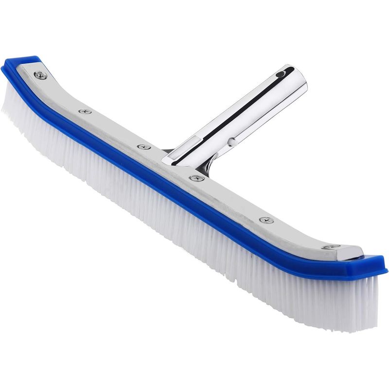 Reinforced Swimming Pool Brush 46 Cm Suitable For Standard Brackets Hard Pvc Bristles Aluminium Connection Head Maintenance Cleaning