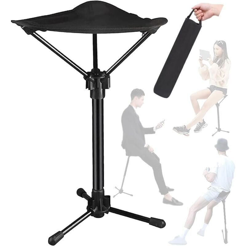 Tabouret Pliant Télescopique Réglable Siège Trépied Léger Pour La Pêche Et Le Camping Chaise Portable À Pied Unique Avec Réglage En Hauteur