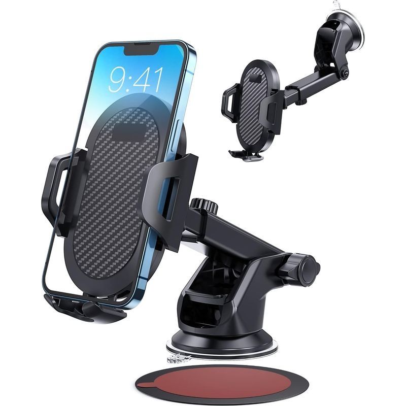 Support Téléphonique Voiture À Ventouse Puissante, Bras Long Pour Pare-brise Ou Tableau De Bord, Compatible Iphone 14 À 11 Et Galaxy S21