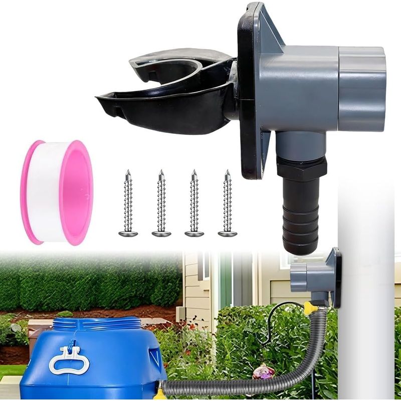 Rainwater Collector For Downpipes Dn 70-100, Downpipe With Mounting Accessories, Gutter Connection, Rain Tank Connector, For Roofs Up To 80 M簡