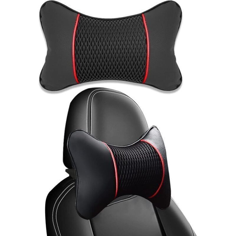 Coussin Cervical Pour Voiture En Similicuir Pu Avec Mousse À Mémoire De Forme 1 Pièce, Soutien Optimal De La Nuque Et Colonne Cervicale