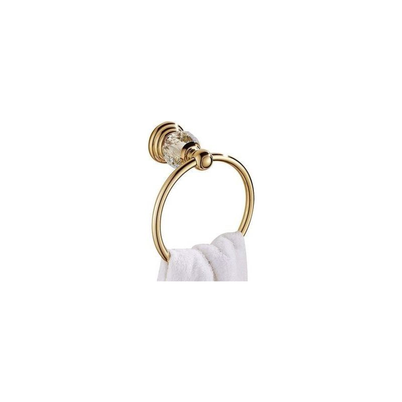 Pendentif De Salle De Bain En Cristal Plaqué Or, Anneau De Serviette De Salle De Bain En Acier Inoxydable, Poinçonné Pour Salle De Bain Et Cuisine