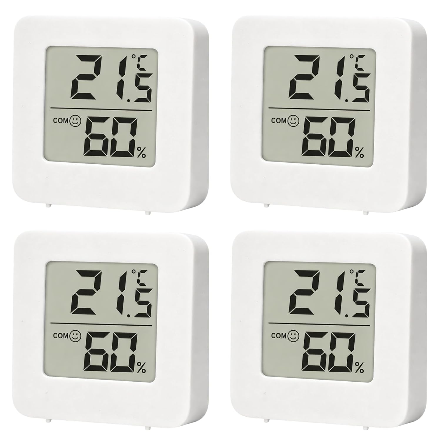 4-teiliges Digitales Innenthermometer Mit Hygrometer, Präzisem Temperatur- Und Feuchtigkeitssensor, Ideal Für Babyzimmer, Zuhause, Büro Oder Gewächshaus, Ohne Schalter.