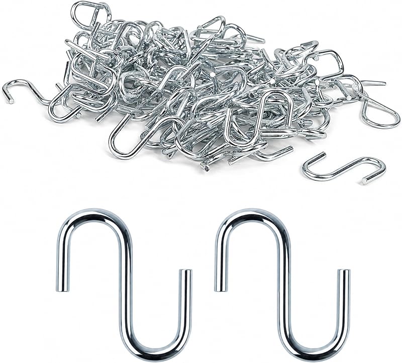 Packung Mit 100 Robusten Und Langlebigen S-haken Aus Edelstahl 304 (27 X 12 X 2 Mm) Zum Aufhängen Von Schlüsseln, Schmuck Und Anderen Dekorationsgegenständen In Küche Oder Bad.