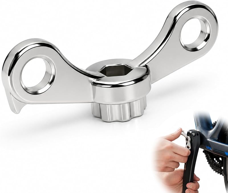 Kurbelabzieher Für Shimano Hollowtech Ii, Verchromtes Kurbelabziehwerkzeug Mit Haken, 2-in-1-werkzeug Zum Entfernen Der Kurbelabdeckung Und Der Kurbelhalterung