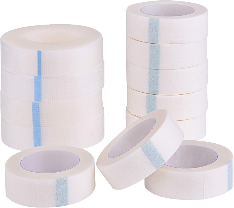 Fepito 8 Rollen Klebeband Für Wimpernverlängerungen Und 4 Rollen Weißes, Mikroporöses Klebeband Zum Anbringen Von Wimpernverlängerungen