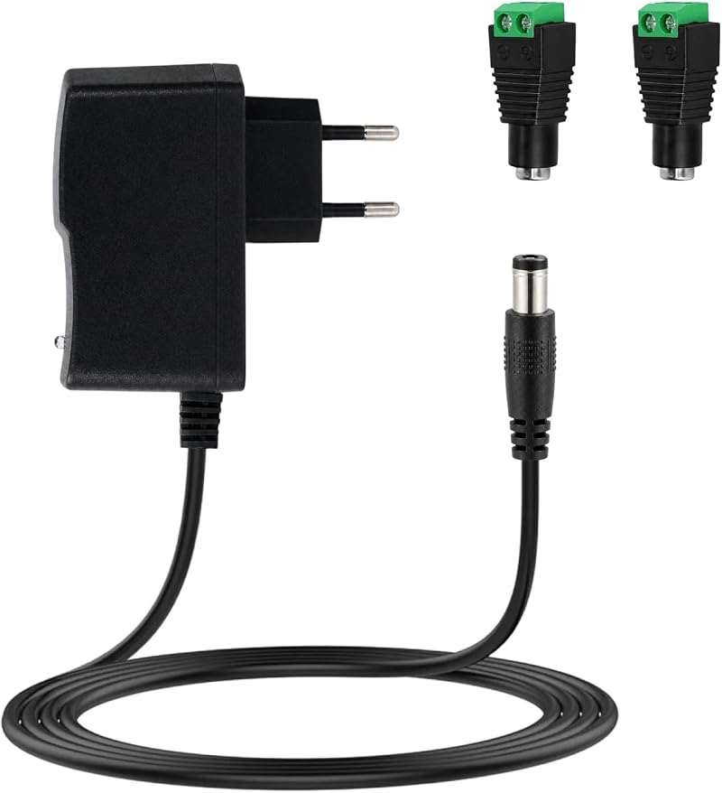 12v 2a Netzteil Mit 2 Dc-anschlüssen, 12v 2a Netzadapter (100-240v Eingang), 12v Klinkenstecker (0,5 X 0,3 Cm), Kompatibel Mit Led-streifen, Überwachungskameras, Routern, Tv-boxen, 24w