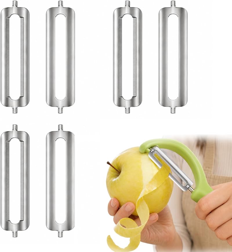 Set Mit 6 Ersatzklingen Aus Edelstahl Für Gemüseschäler, Kompatibel Mit Tupperware, Turbo Und Universalschälern. Küchenzubehör Für Obst.