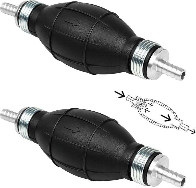 Set Aus 2 Manuellen 8-mm-kraftstoffpumpen, Wasserförderpumpen, Flüssigkeitspumpen, Handpumpen, Notpumpen Mit Rückschlagventil Für Auto Und Boot.