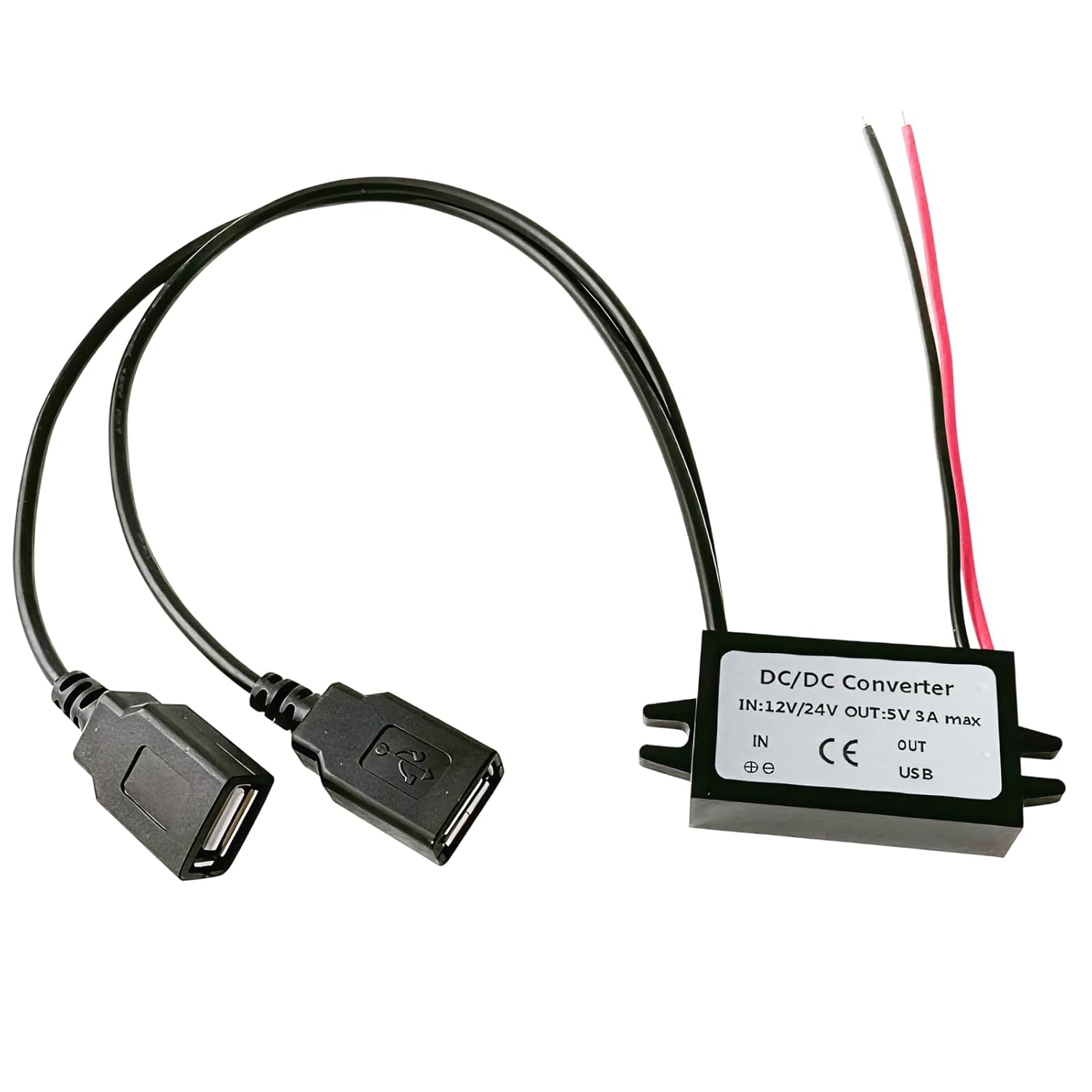 12v Auf 5v 3a Ip67 Wasserdichter Usb-konverter, 12w Dual-usb-abwärtswandler (dc-dc-modul), Spannungsregler Für Auto, Motorrad, Boot, Wohnmobil Und Usb-geräte