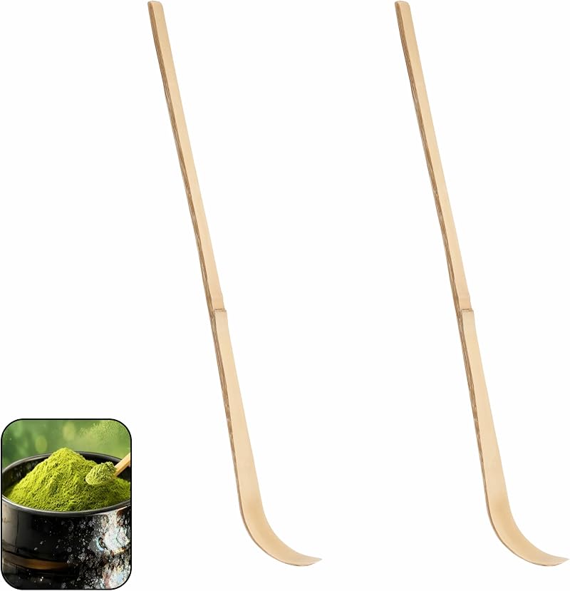 Set Aus 2 Bambus-matcha-löffeln, 18 Cm Lang, Zubehör Für Die Zubereitung Von Japanischem Matcha-tee, Holzlöffel Für Tee, Gemahlenen Kaffee Und Gewürze, Leichtes Und Langlebiges Utensil Für Die Teezere