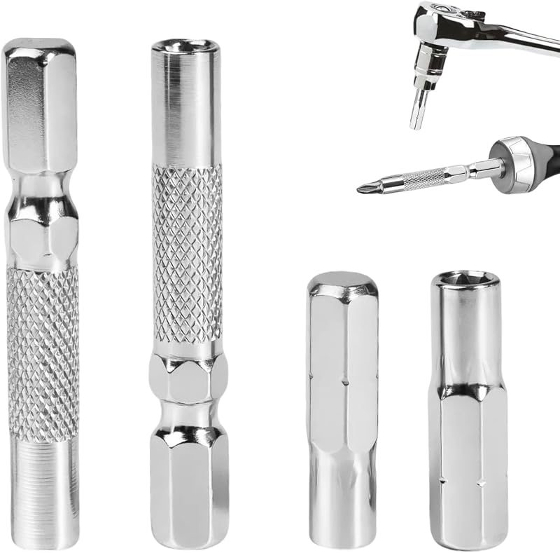 Magnetischer Adapter Für 1/4"- Bis 4-mm-bits, 4 Sechskant-steckschlüssel Von 25 Mm Und 45 Mm, Magnetischer Adapter Für 1/4"-mikrobits, Adapter Für Schraubendreher Und Schraubendreher.