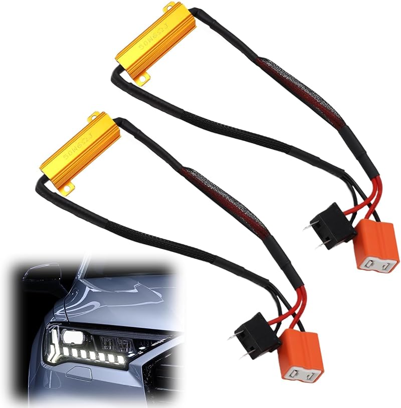 50w 8 Ohm Led-lastwiderstände Für H7 Led-autoscheinwerfer, Anti-flicker-decoder, Kein Verdrahtungsfehler, Wasserdicht, Einfache Installation (plug-and-play).