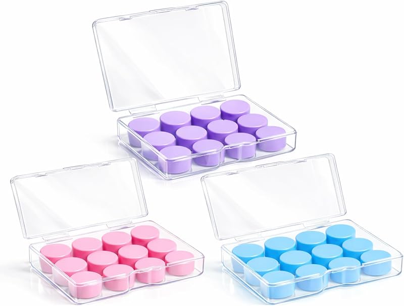 Silikon-ohrstöpsel – 18 Paar, Geeignet Für Kinder Und Erwachsene, In 3 Farben Erhältlich: Blau, Rosa Und Lila. Weich, Wasserfest Und Wiederverwendbar, Bieten Sie Effektive Geräuschisolierung Und Optim