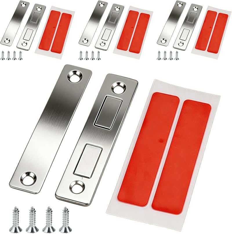 Ultradünner 3,9-mm-doppelmagnet, Doppelte Stärke, Maximale Tragkraft 12 Kg, 4er-set, Unsichtbarer Magnetverschluss, Für Schubladen Und Schiebetüren, Edelstahl, Küche, Büro, Wohnmobil