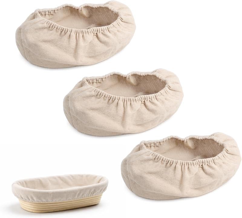 Ovale Hüllen Aus Baumwolle Und Leinen Für Brotkörbe, Praktisches Bäckereizubehör, Brotkörbe, Sauerteigkörbe, Teigset, Backschüssel, Bäckerei, Backen