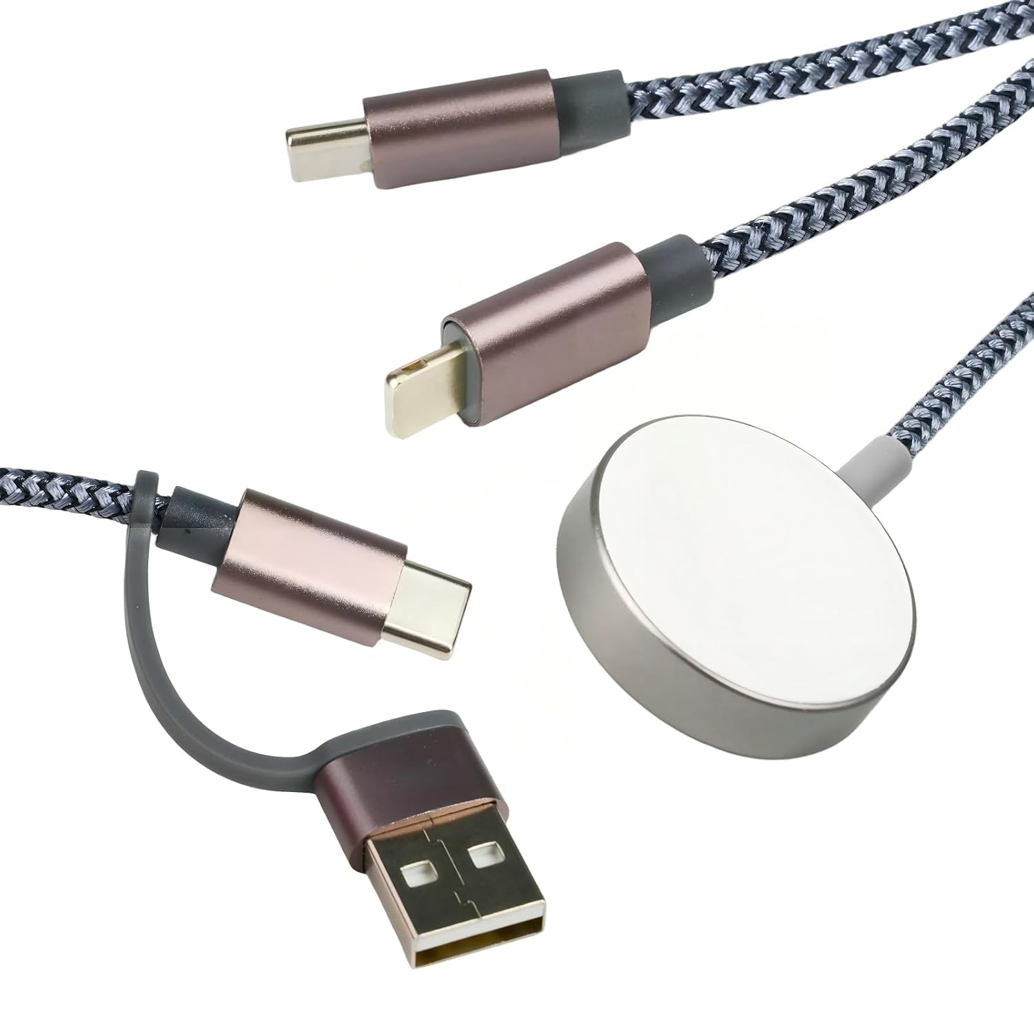 3-in-2 Multi-ladekabel Für Apple Watch Und Iphone – Usb-c-kabel Für Iwatch Ultra/se/11/10/9/8/7/6/5/4/3/2/1 Und Galaxy S23 – 1,25 M Kabel, Ideal Für Reisen Und Outdoor-aktivitäten