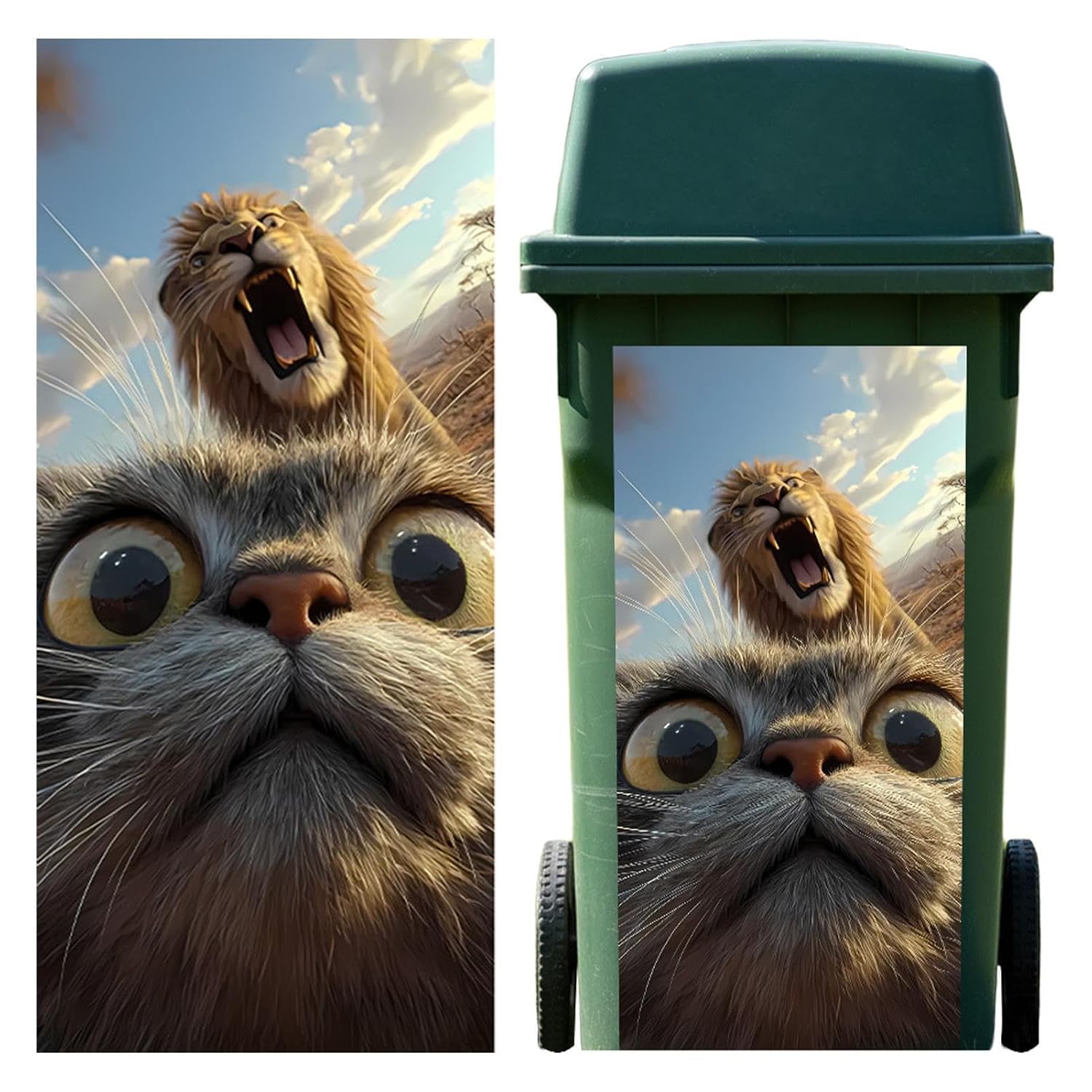 Aufkleber Mit Katzenmotiven Für Mülltonnen Im Außenbereich, Für Räder