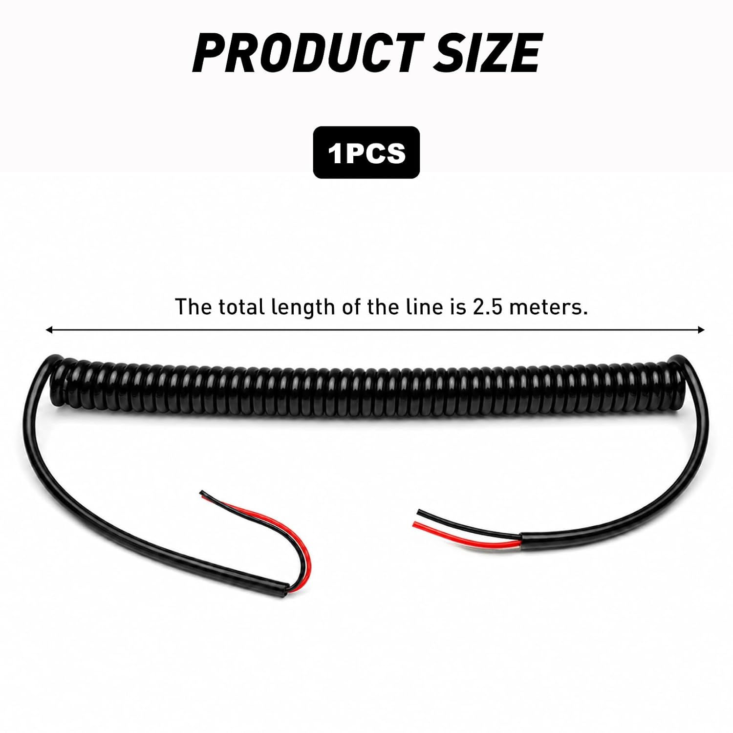 2-adriges, 24 Awg, Pvc-ummanteltes, Ausziehbares Spiralkabel, 2,5 M