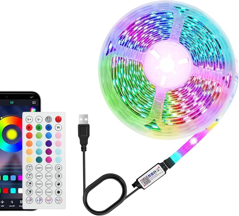 M Langer, Mehrfarbiger Led-streifen, Kompatibel Mit Bildschirmen Von 55 Bis 75 Zoll, Musiksynchronisation Via Bluetooth, Fernbedienung, Ideal Zur Dekoration Von Schlafzimmern Und Spielzimmern