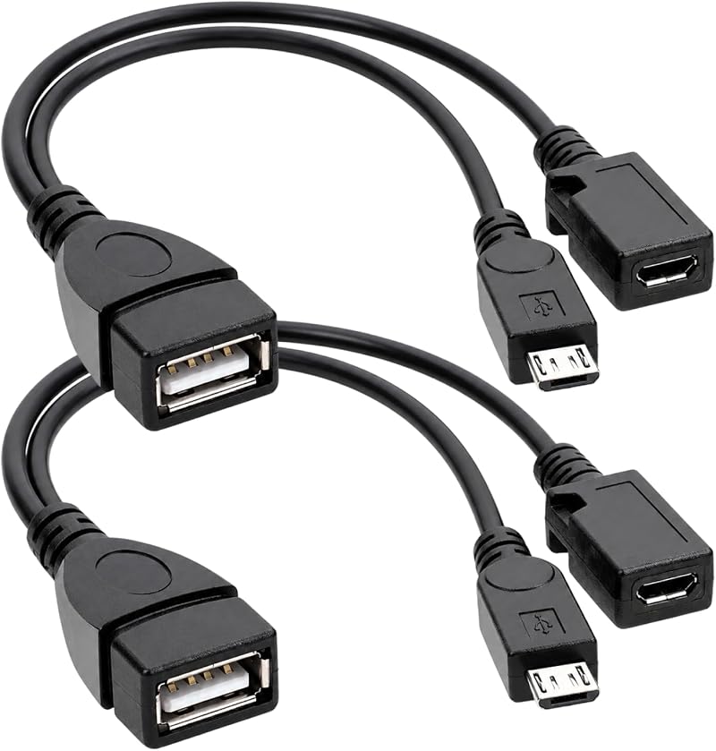 Micro-usb-zu-usb-otg-adapter Mit Stromkabel Und Otg-kabel Für Host-geräte, Kompatibel Mit Fire Tv Stick, Mediaplayern, Playstation Classic, Tastatur, Maus Und Usb-stick