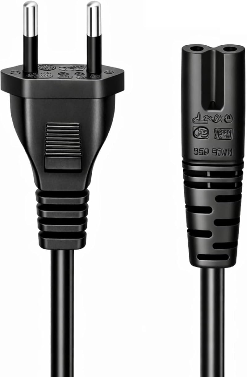 Europäisches Typ-c7-ladegerät, Robustes Europäisches Netzkabel, 2-poliges Netzkabel Für Jbl Partybox 110, 310, 710, 1,5 M, Schwarz, Kompatibel Mit Ps5- Und Ps4-lautsprecherladegeräten, Tv-netzkabel