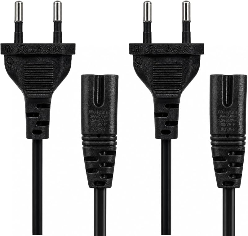 C7 Euro 2-pin-stromkabel, Kompatibel Mit Jbl Partybox 360.9, 1.017.1, 2.329.4, 1,5 M, Schwarz, Kompatibel Mit Ps5, Ps4, Lautsprecherladegerät Und Tv-stromkabel