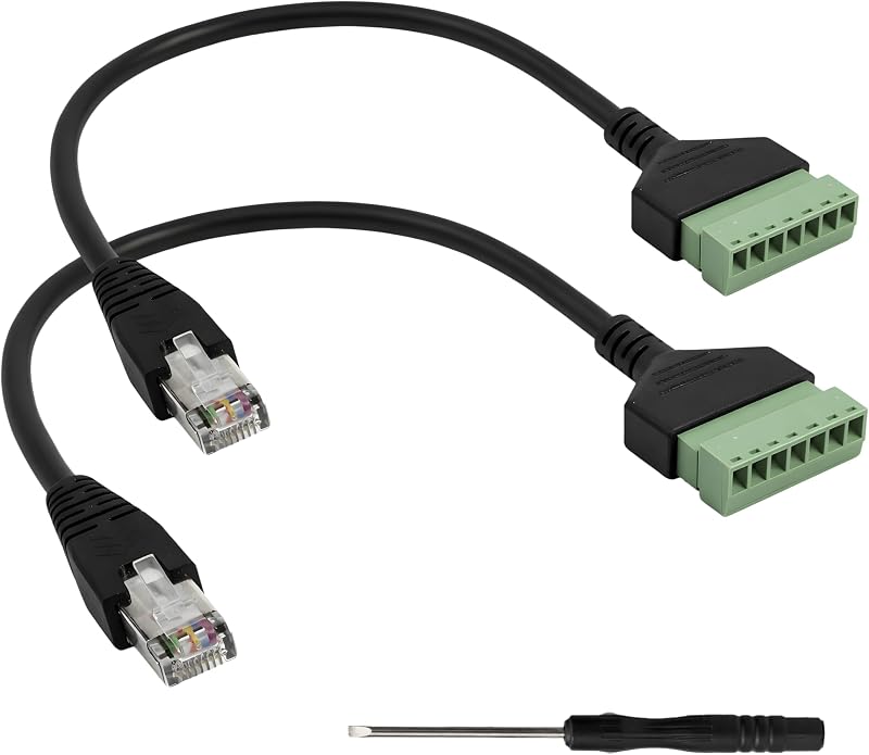 Rj45-auf-8-pin-schraubklemmen-ethernet-adapter, Werkzeugloser 8-pin-rj45-stecker Für Cat7, Cat6 Und Cat5e, Rj45-wlan-adapter, Lan-netzwerk-extender, Cat7-netzwerk-splitter Mit Rj45-anschluss