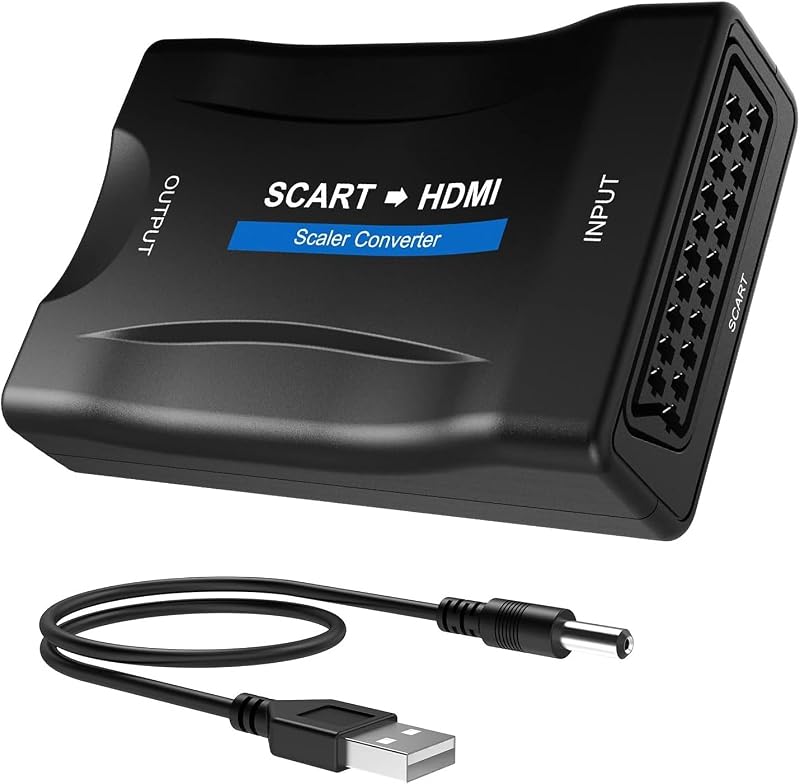 Scart-zu-hdmi-konverter 720p/1080p Mit Usb-stromkabel, Scart-zu-hdmi-konverter Für Vhs, Dvd, Ps1, Ps2, Ps3, Xbox Und Set-top-boxen Zum Anschluss An Hd-monitor/fernseher. Scart-zu-hdmi-adapter Für