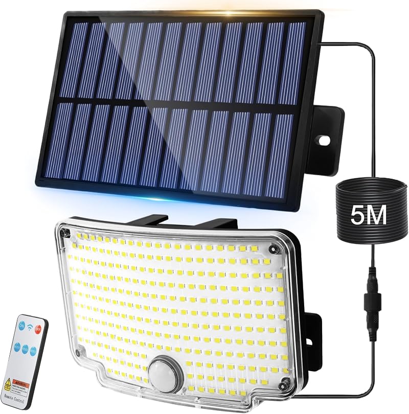 Cnmtcco Solar-außenstrahler Mit Bewegungsmelder, 254 Leds, 3 Beleuchtungsmodi, Erfassungsbereich Von 5 Bis 8 M, Schutzart Ip65, Ideal Für Garten, Garage Und Terrasse.
