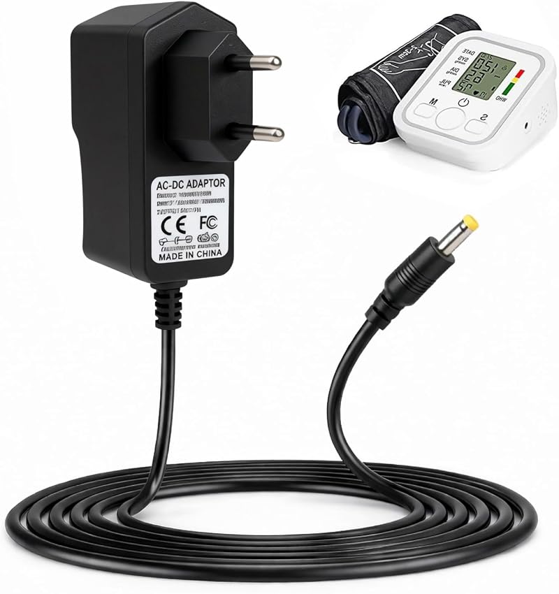 6v 1a Netzteil Für Omron Blutdruckmessgeräte, Omron Ersatzladegerät Mit Europäischem Stecker, Kompatibel Mit Den Omron Blutdruckmessgeräten Der Serien X7, M2, M3, M5, M6 Und M7. 6v Netzteil Mit Schutz