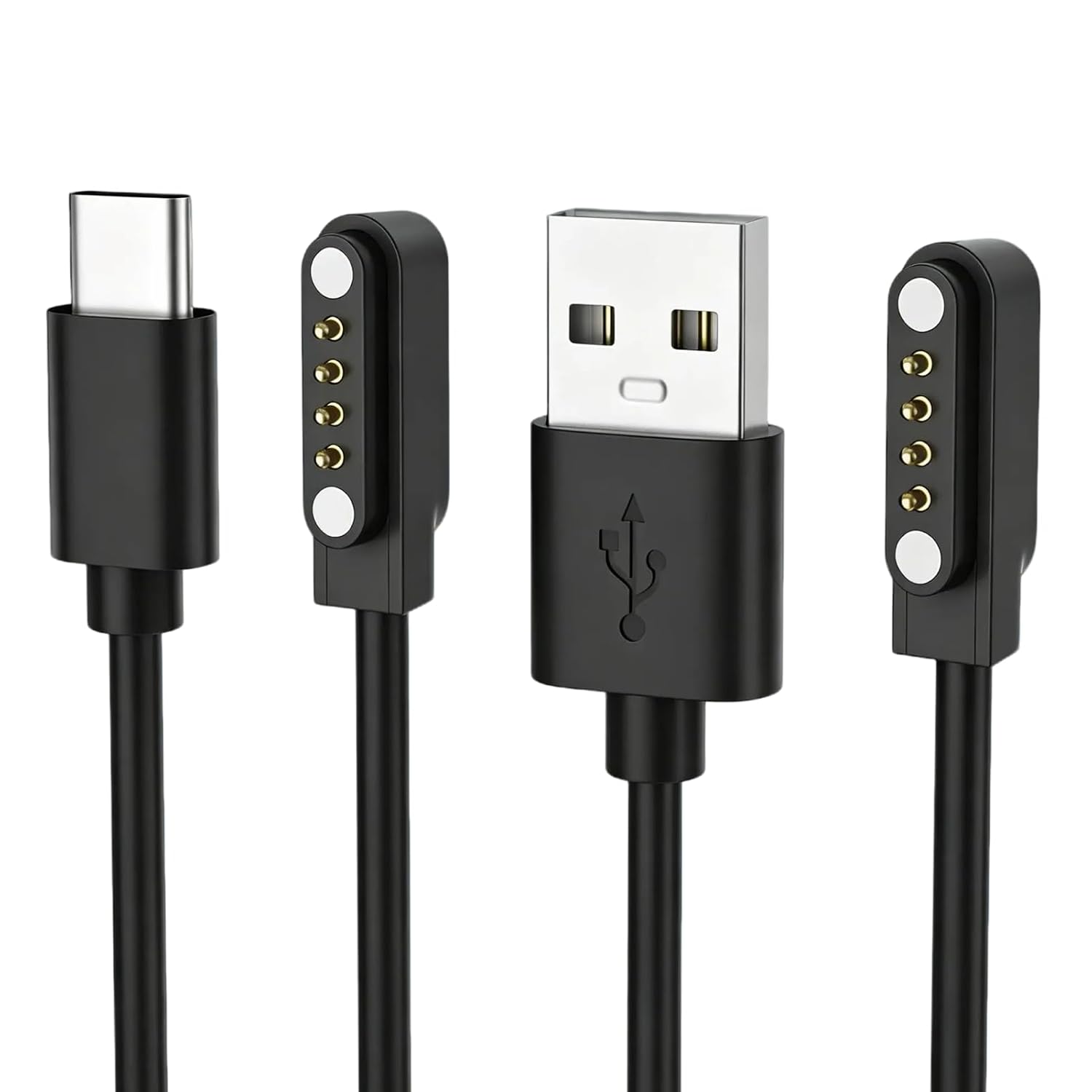 2er-pack Ladekabel Für Plaud Note Pro, 1 Usb-a + 1 Usb-c Mit Magnetanschluss, Schnellladefunktion, Kompatibel Mit Dem Ki-sprachrekorder, 1 M Lange Ersatzkabel, Schwarz